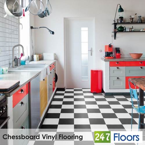Black chessboard tile - tile, effect